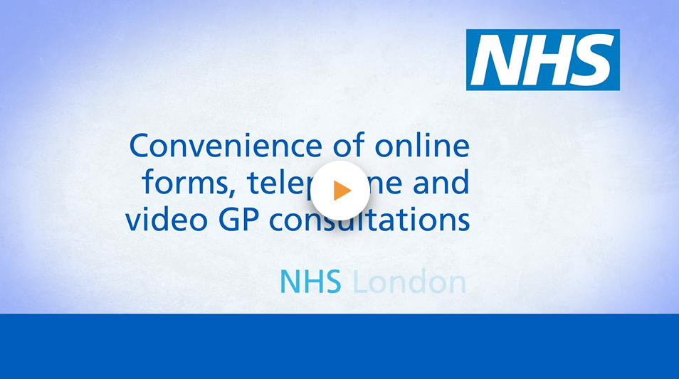 image with a link to video clip of Convenience of online forms, video and telephone consultations